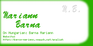 mariann barna business card